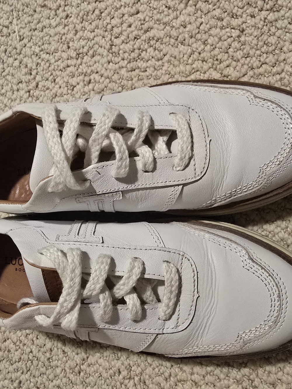 Lucchese White Leather Women’s Low-Top Sneakers - Picture 4 of 6